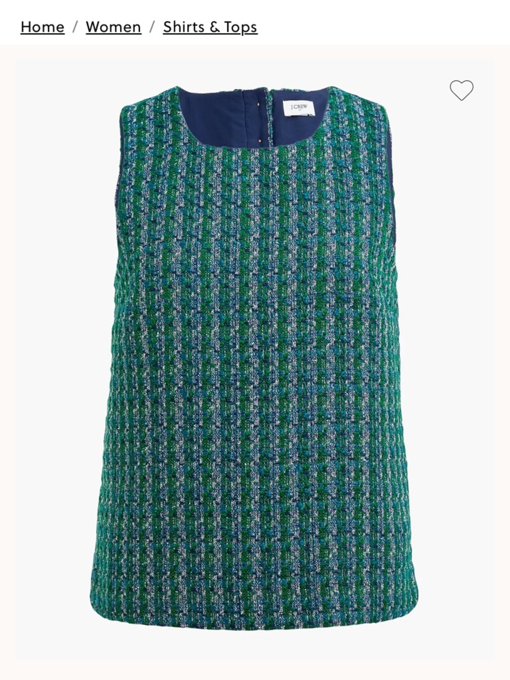J. Crew Factory Tweed Sleeveless Shell Top